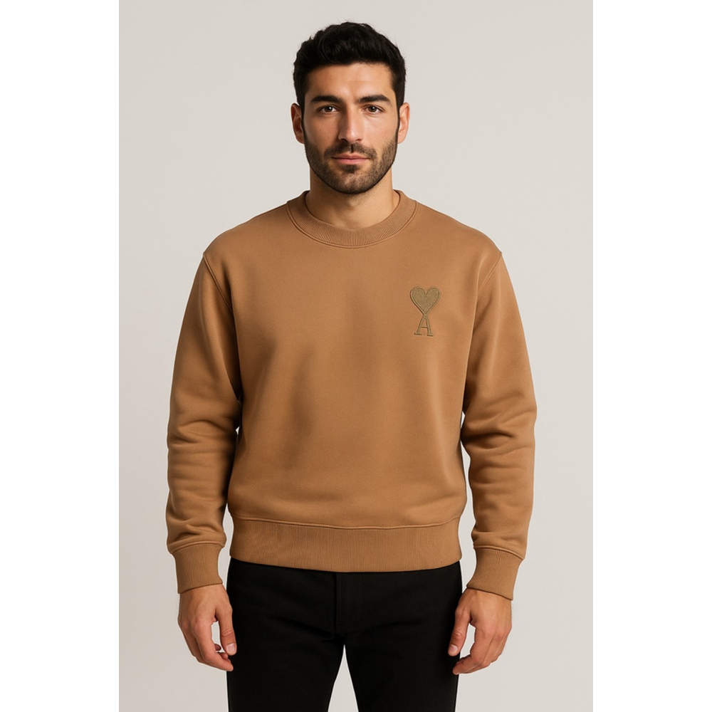 Ami Paris Ami de Coeur Sweater – RARE Camel Beige, Luxury Minimalism